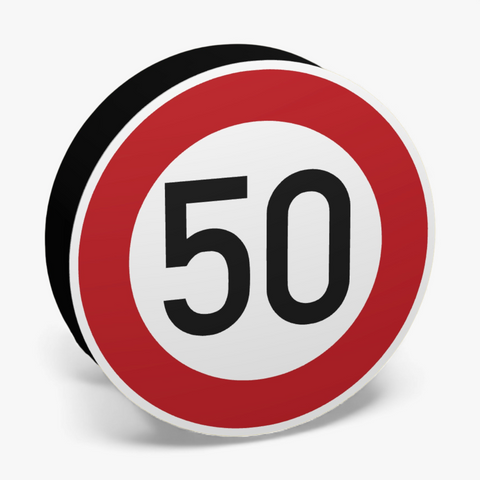 50 KMH Geschwindigkeitsbegrenzung Lampe
