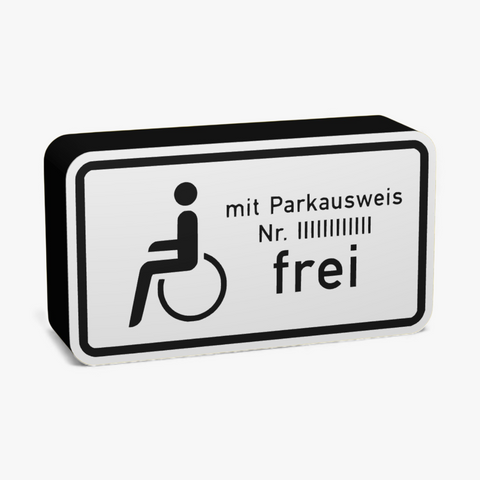 Schwerbehinderte mit Parkausweis Lampe
