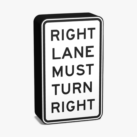 Right Lane Must Turn Right Lampe