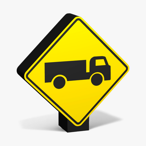 Trucks Crossing or Entering Lampe