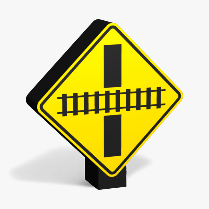Railway Level Crossing on Road ahead Lampe