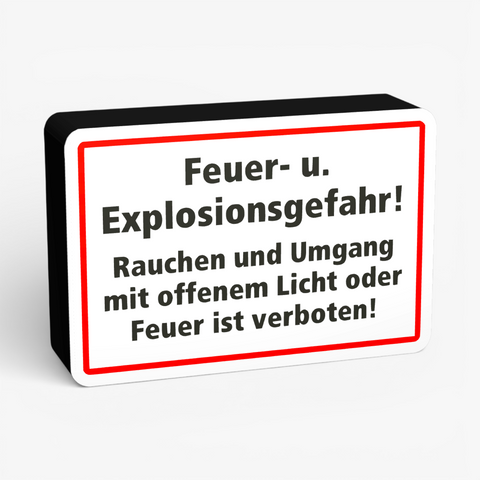 Feuer- u. Explosionsgefahr! Lampe