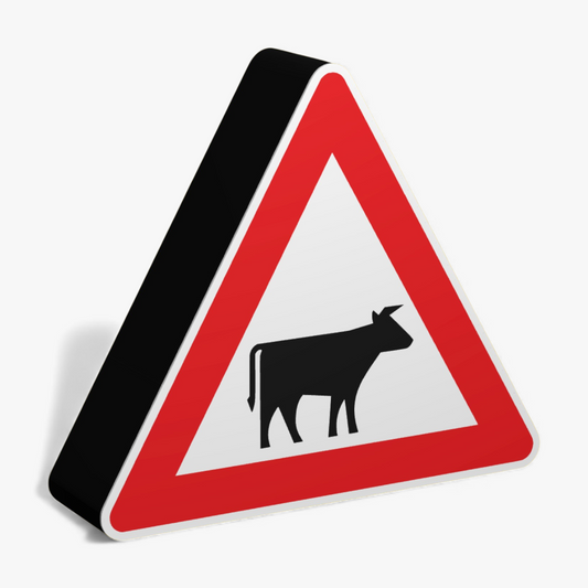Viehtrieb, Tiere Verkehrsschild Lampe