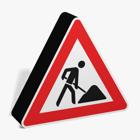 Arbeitsstelle / Baustelle Verkehrsschild Lampe