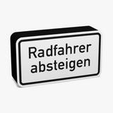 Radfahrer absteigen Lampe