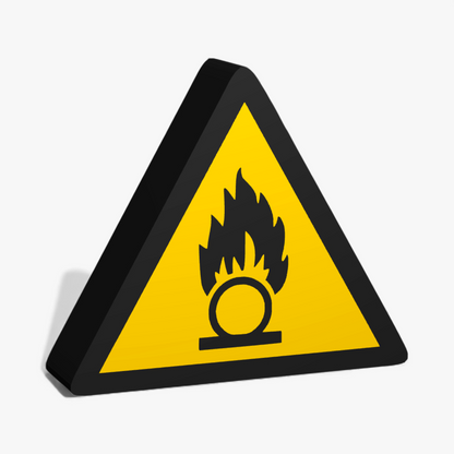 Warnung vor brandfördernden Stoffen Lampe