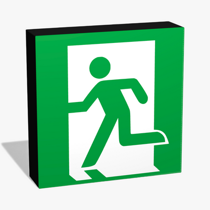 E001 Rettungsweg Notausgang nach links Lampe