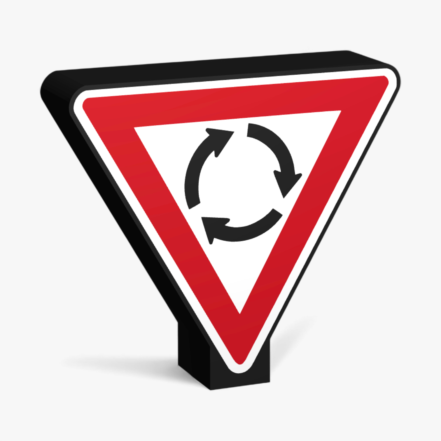 Give Way at roundabout Lampe