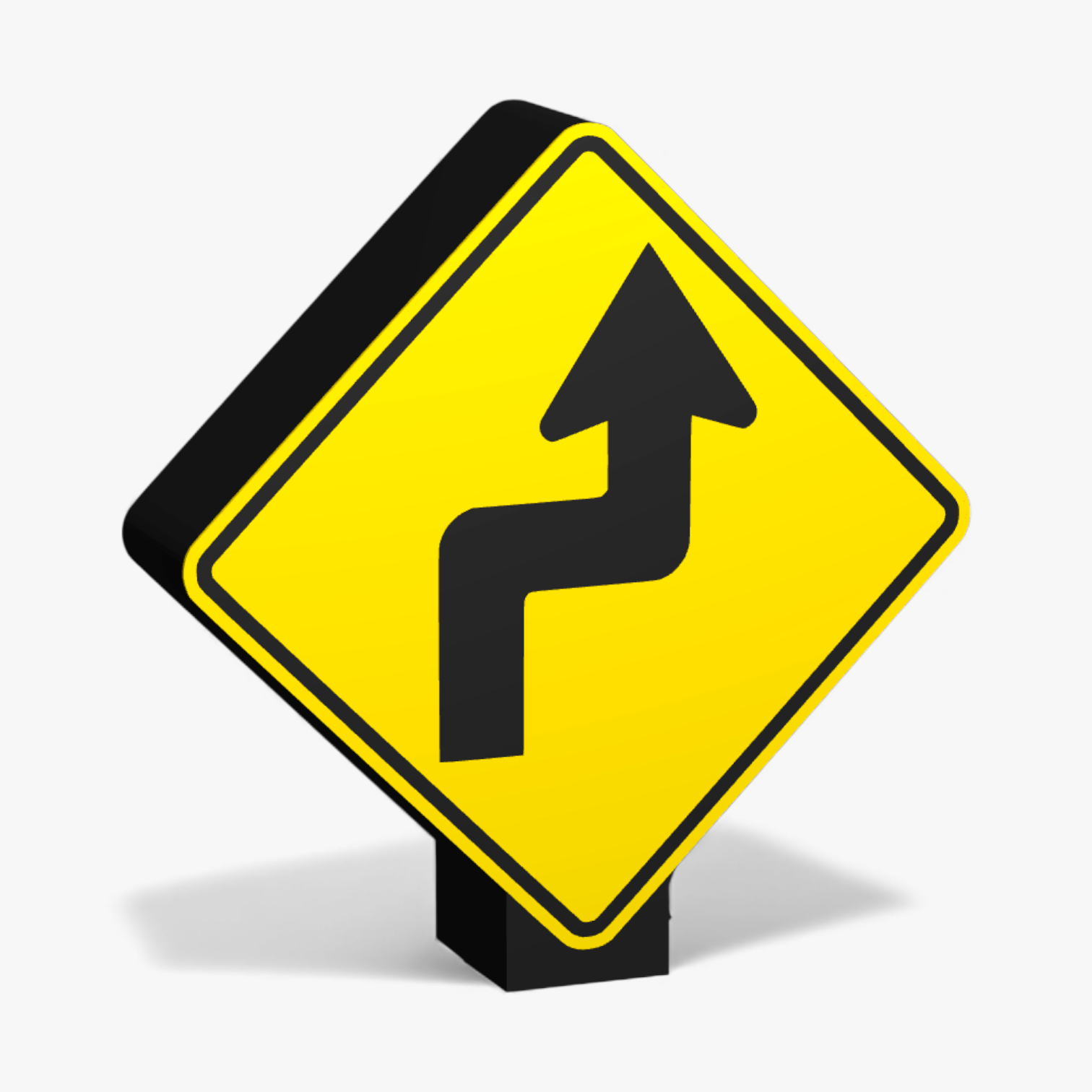 Double sharp curve first to right Lampe