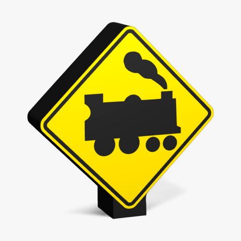 Railway Level Crossing ahead Lampe