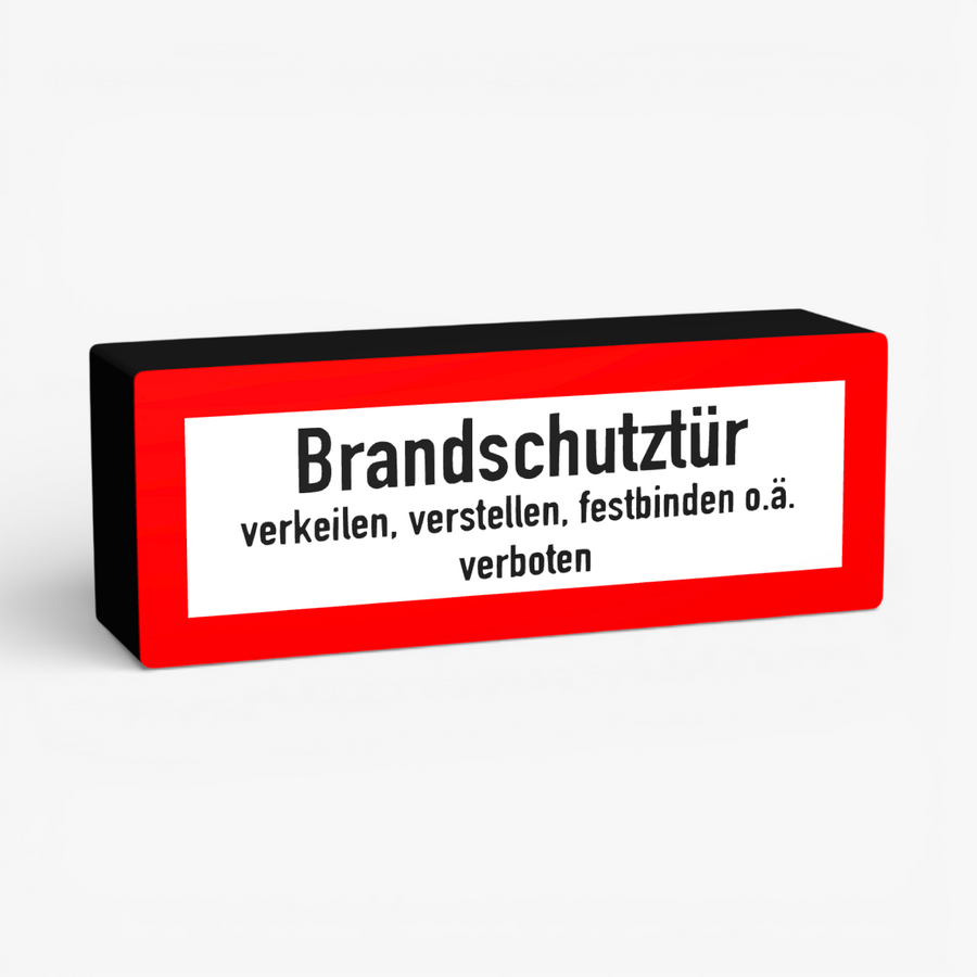 Brandschutztür verkeilen; verstellen Lampe