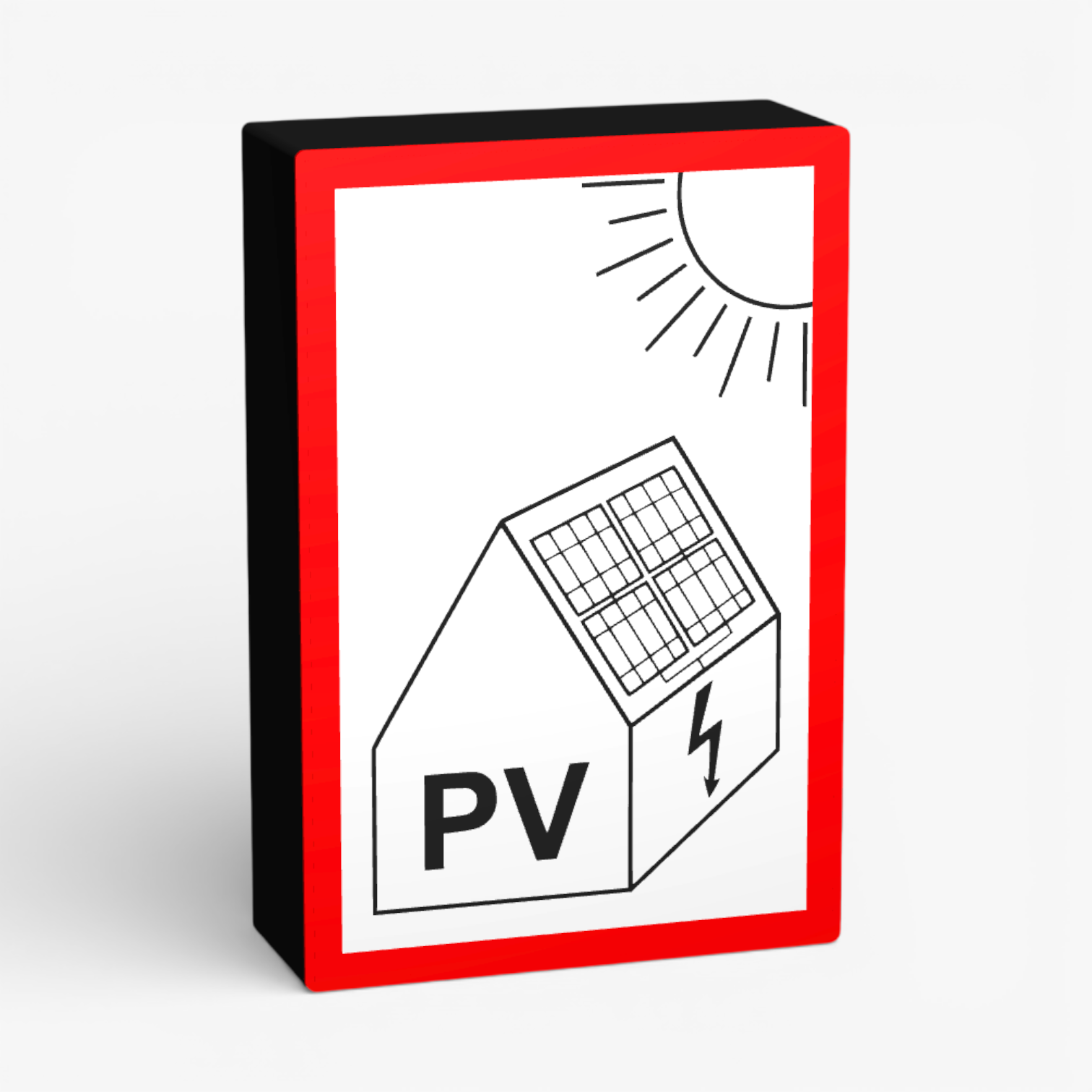 Hinweisschild Photovoltaikanlage Lampe
