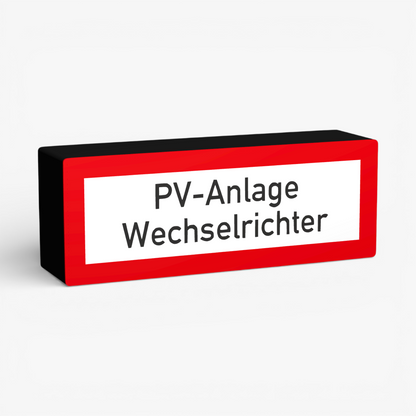 Brandschutzschild PV-Anlage Wechselrichter Lampe