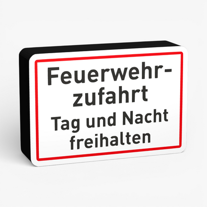 Feuerwehrzufahrt Tag und Nacht freihalten Rot Lampe