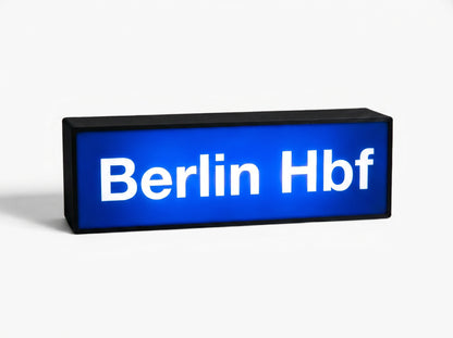 Dein Bahnhofsschild als Lampe