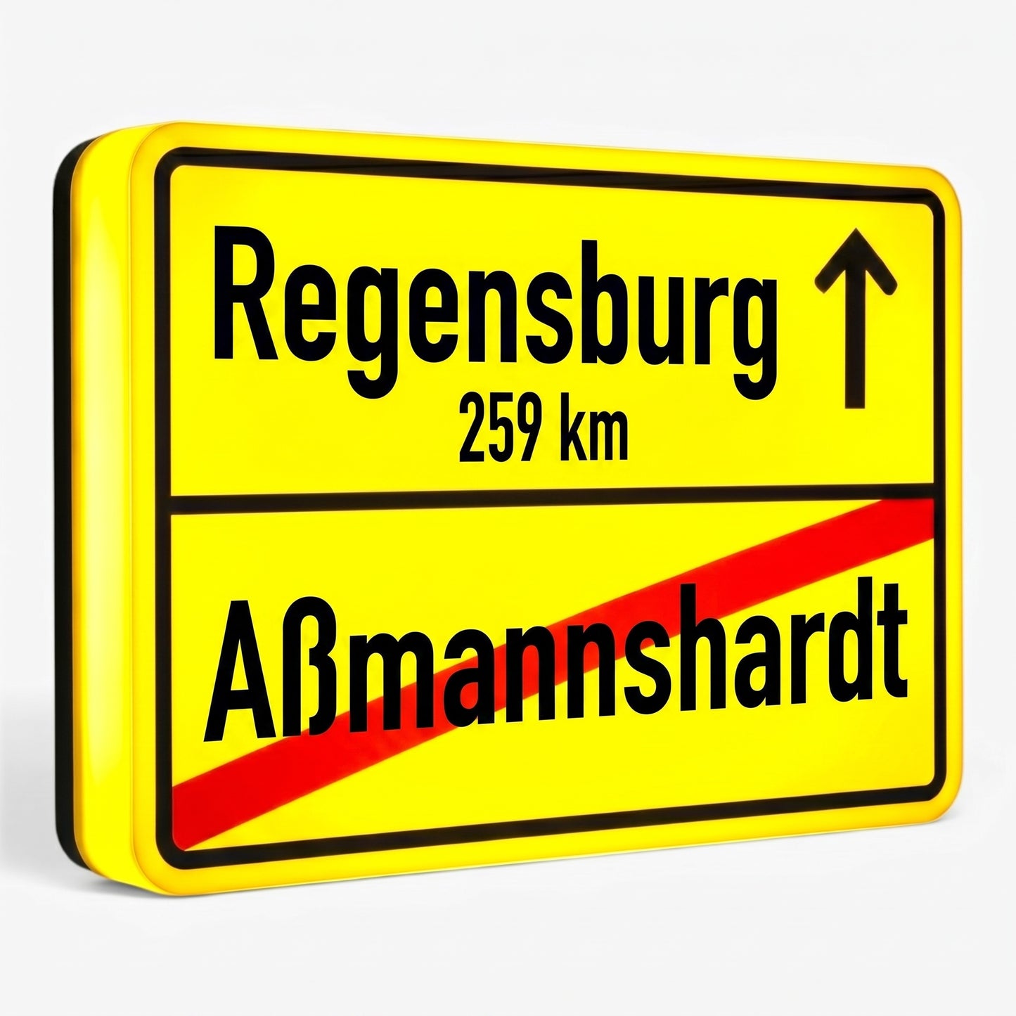 Dein Ortsausgangsschild als Lampe