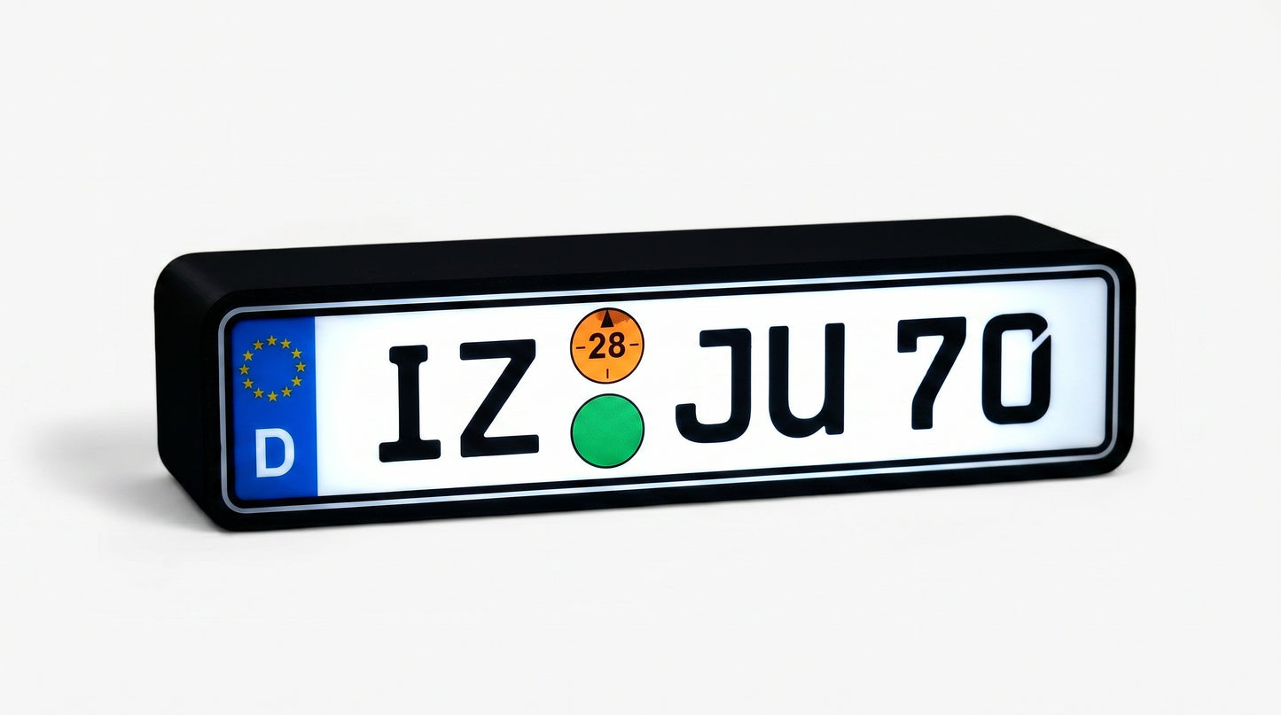 Dein Auto Kennzeichen als Lampe
