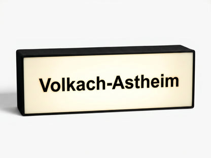 Dein Bahnhofsschild als Lampe