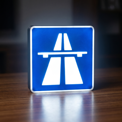 Autobahn Verkehrsschild Lampe