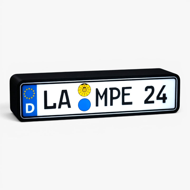 Dein Auto Kennzeichen als Lampe