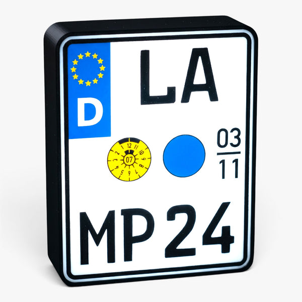 Personalisierbares Motorrad Kennzeichen Lampe
