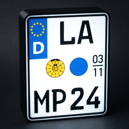 Personalisierbares Motorrad Kennzeichen Lampe