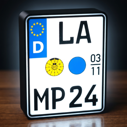 Personalisierbares Motorrad Kennzeichen Lampe