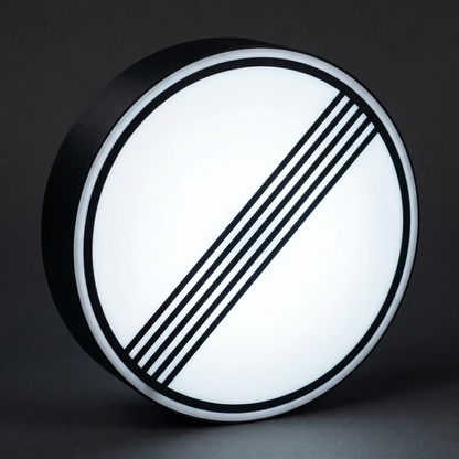 Unbegrenzt Geschwindigkeitsbegrenzung Verkehrsschild Lampe