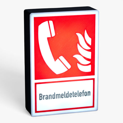 Brandmeldetelefon Rechteck Feuerwehrzeichen Lampe