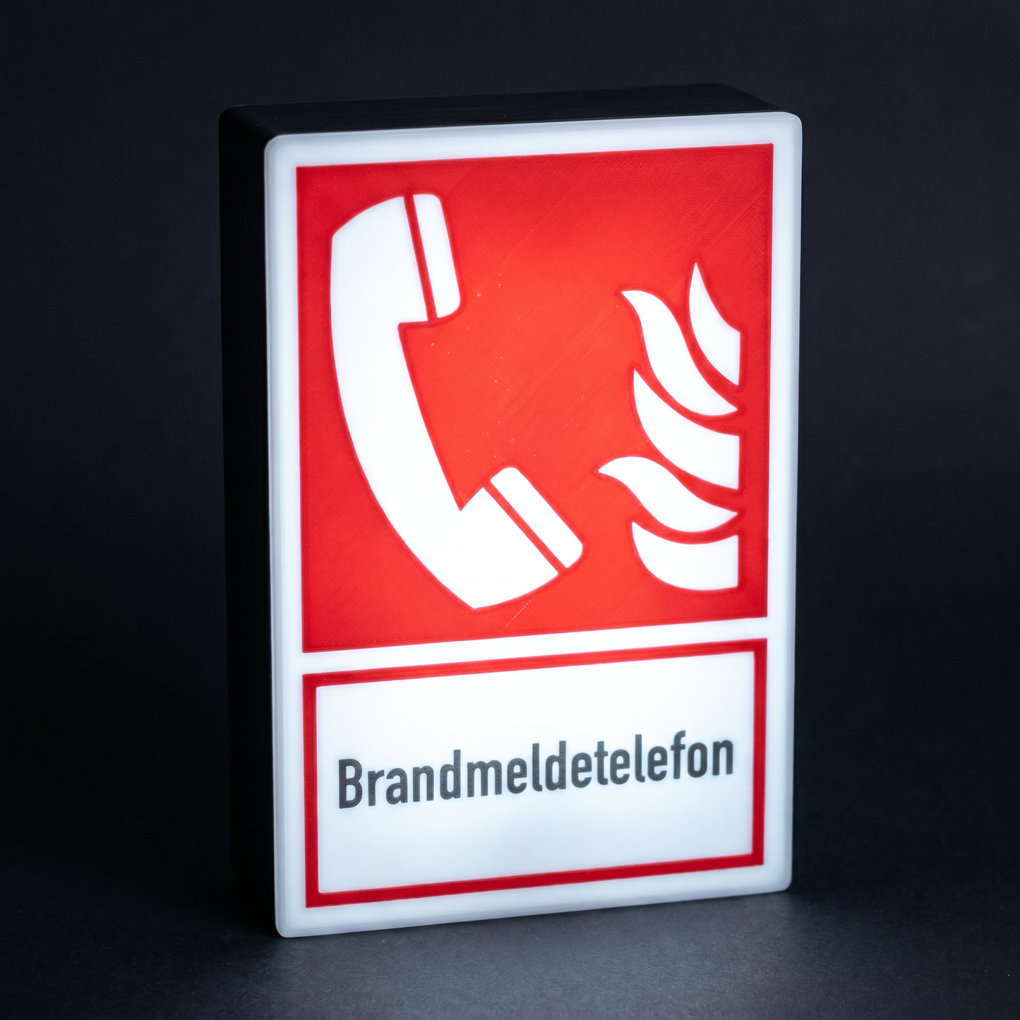 Brandmeldetelefon Rechteck Feuerwehrzeichen Lampe