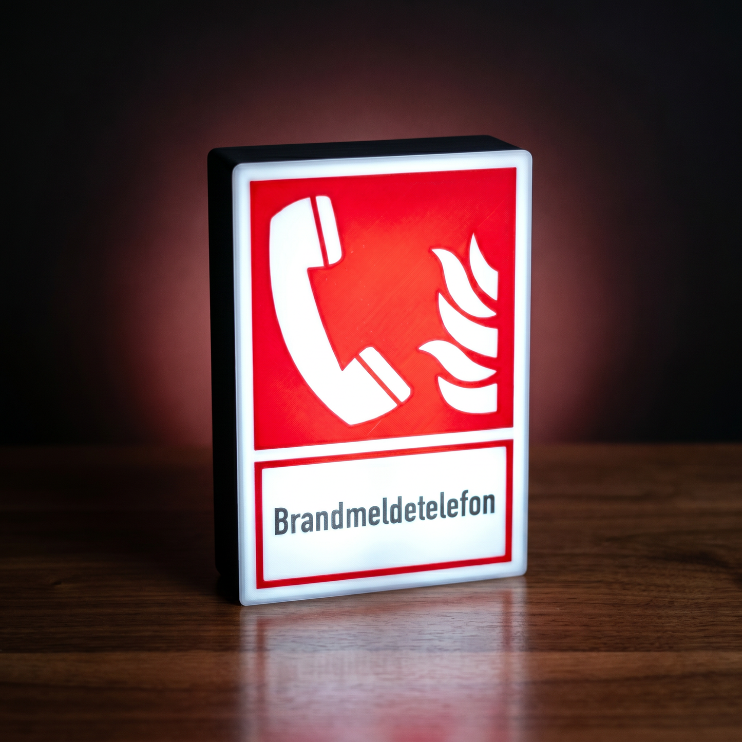 Brandmeldetelefon Rechteck Feuerwehrzeichen Lampe
