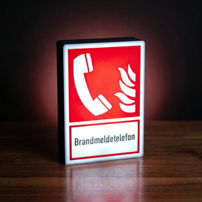 Brandmeldetelefon Rechteck Feuerwehrzeichen Lampe