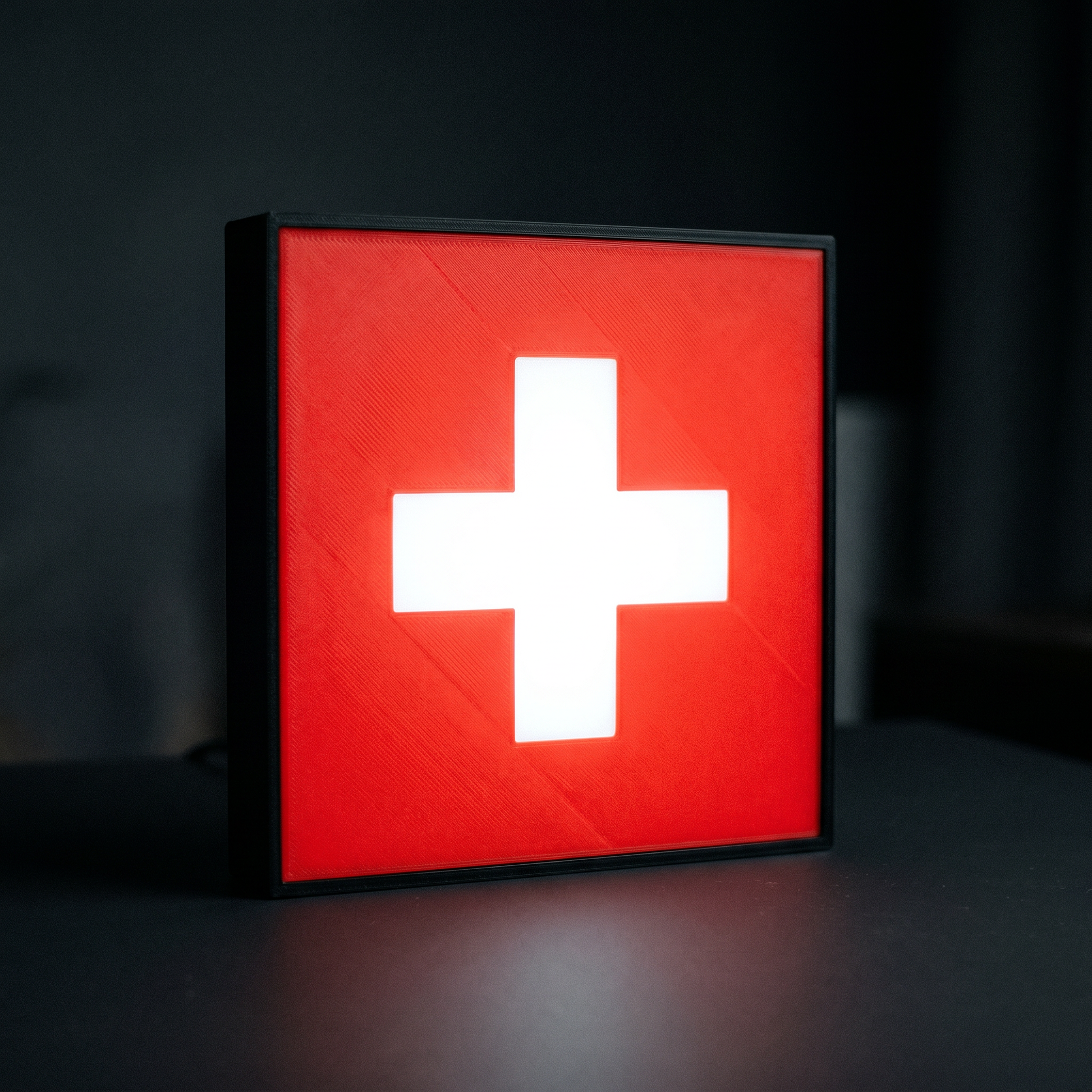 Schweiz Flagge Lampe leuchtend