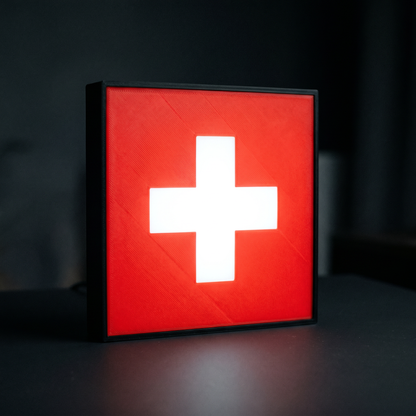 Schweiz Flagge Lampe leuchtend