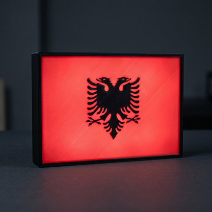 Albanien Flagge Lampe leuchtend