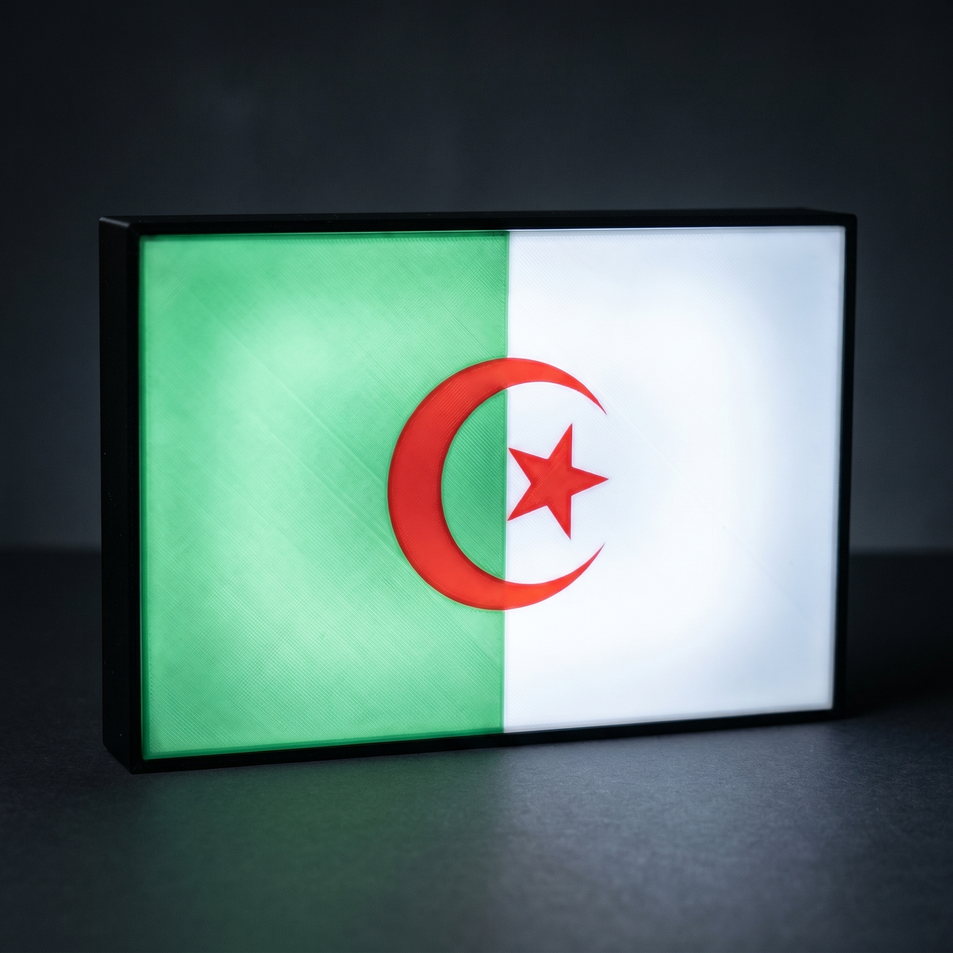 Algerien Flagge Lampe leuchtend