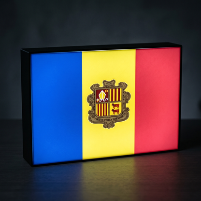 Andorra Flagge Lampe leuchtend