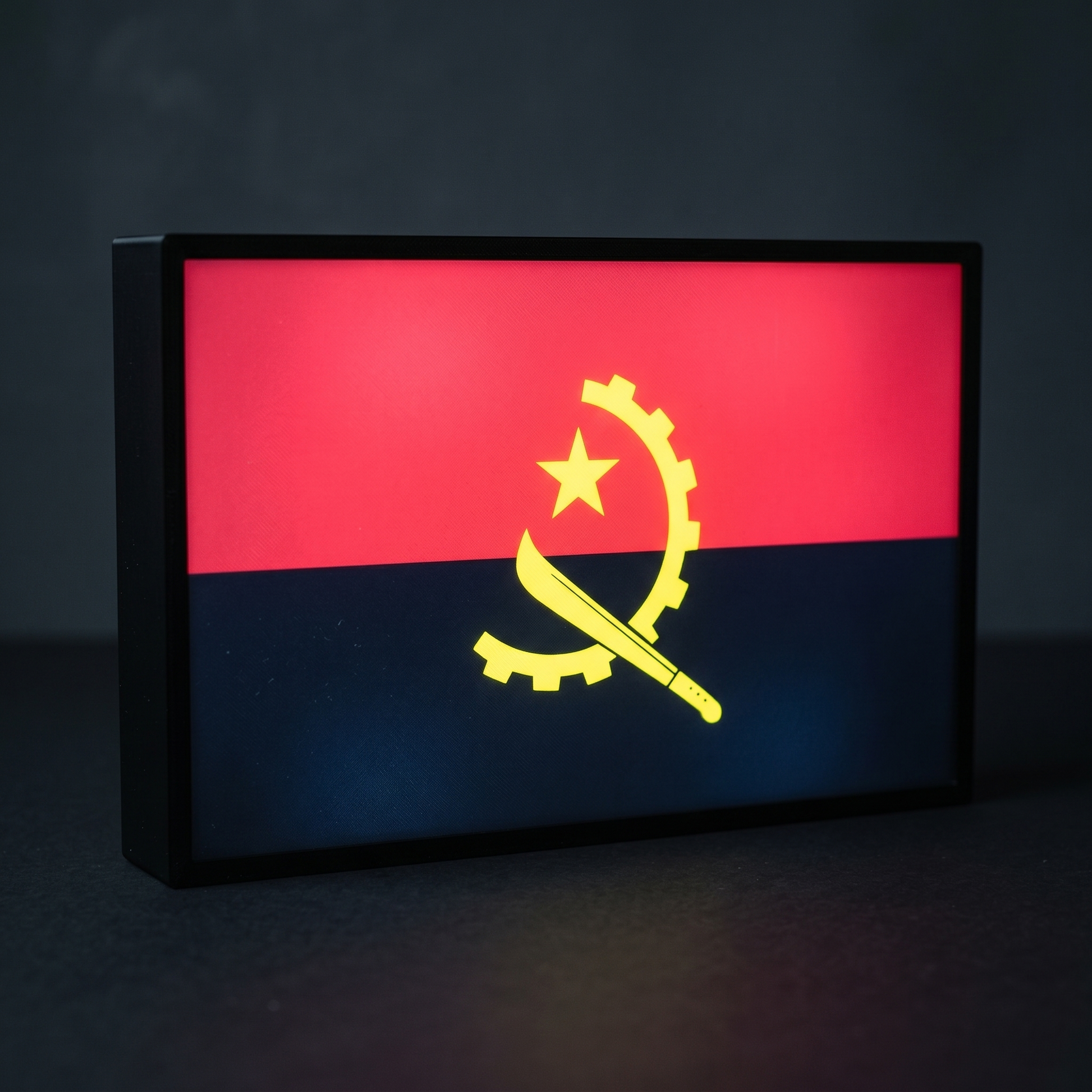 Angola Flagge Lampe leuchtend