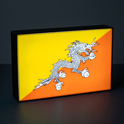 Bhutan Flagge Lampe leuchtend