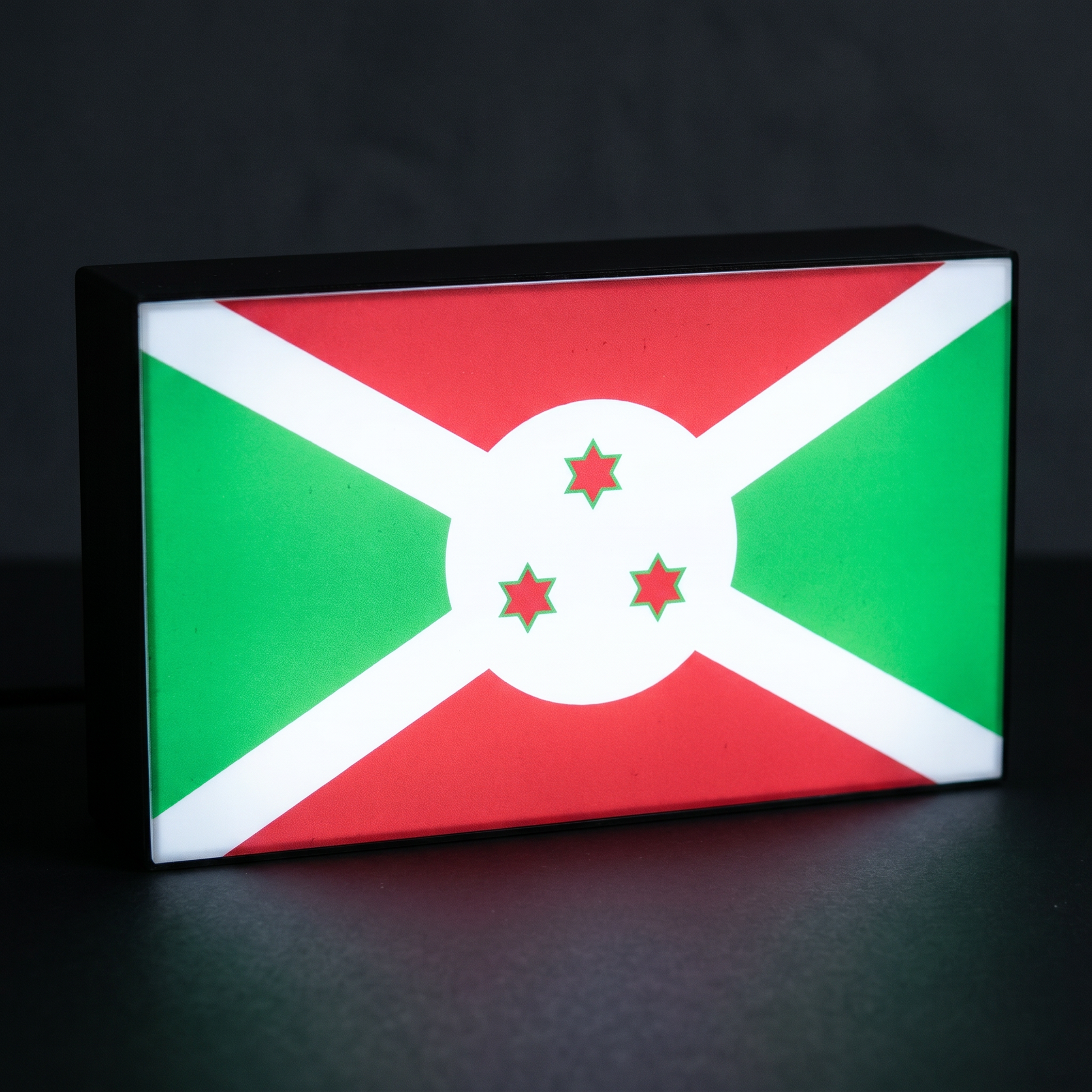 Burundi Flagge Lampe leuchtend