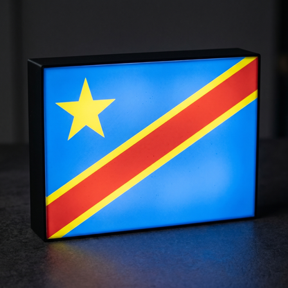 Demokratische Republik Kongo Flagge Lampe leuchtend