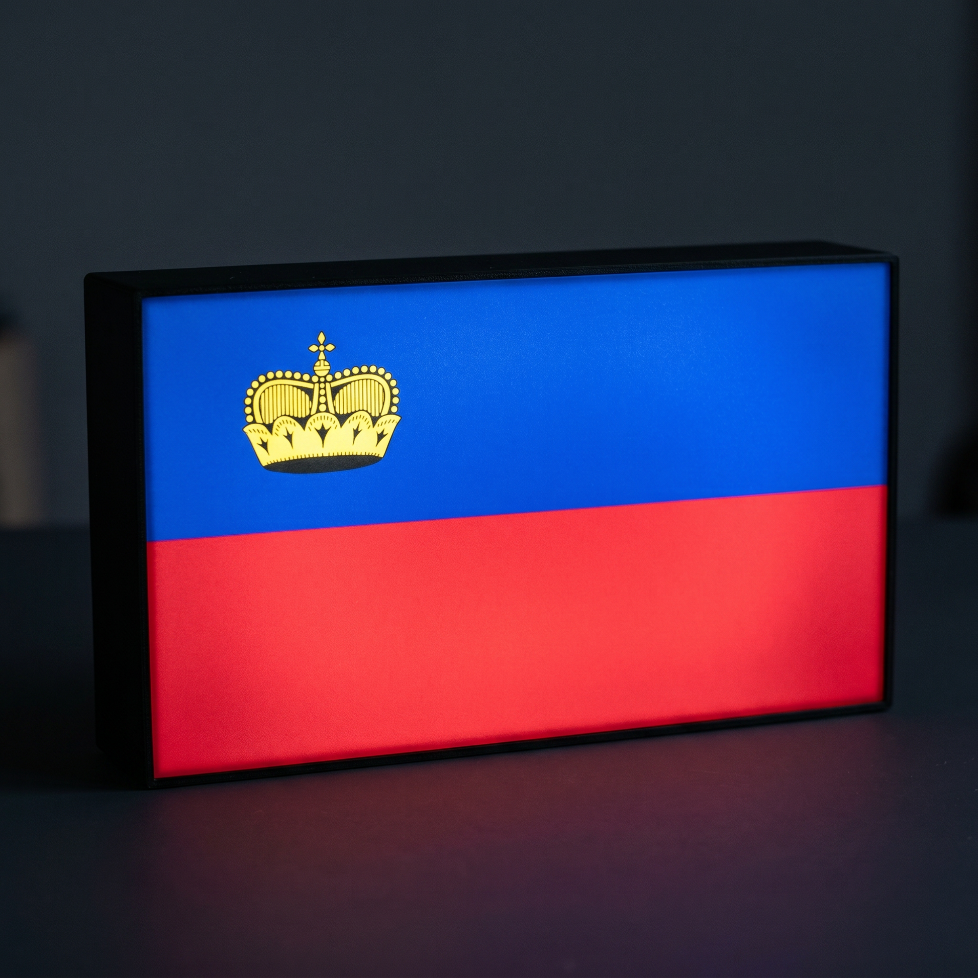 Liechtenstein Flagge Lampe leuchtend