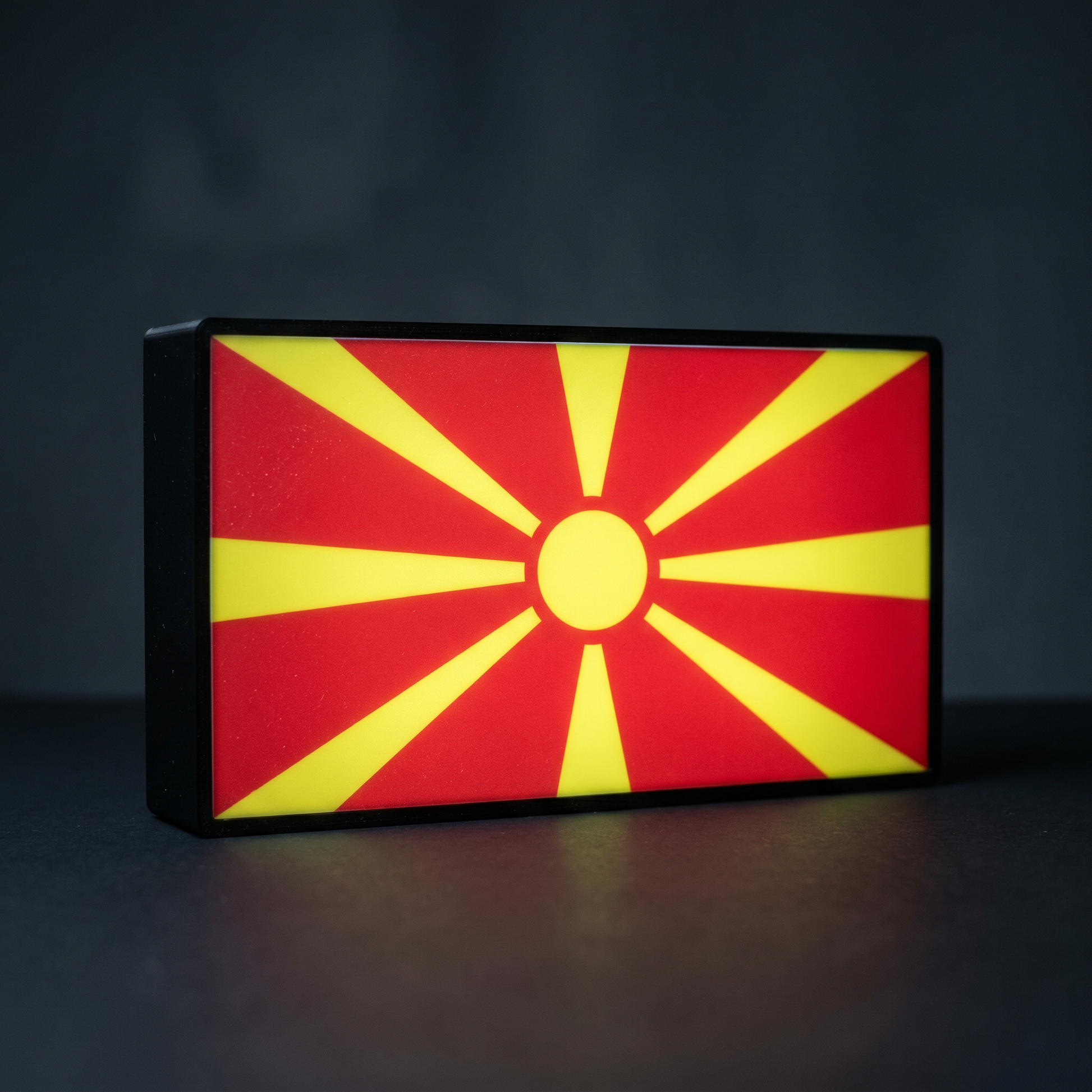 Nordmazedonien Flagge Lampe leuchtend