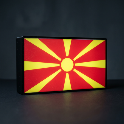 Nordmazedonien Flagge Lampe leuchtend