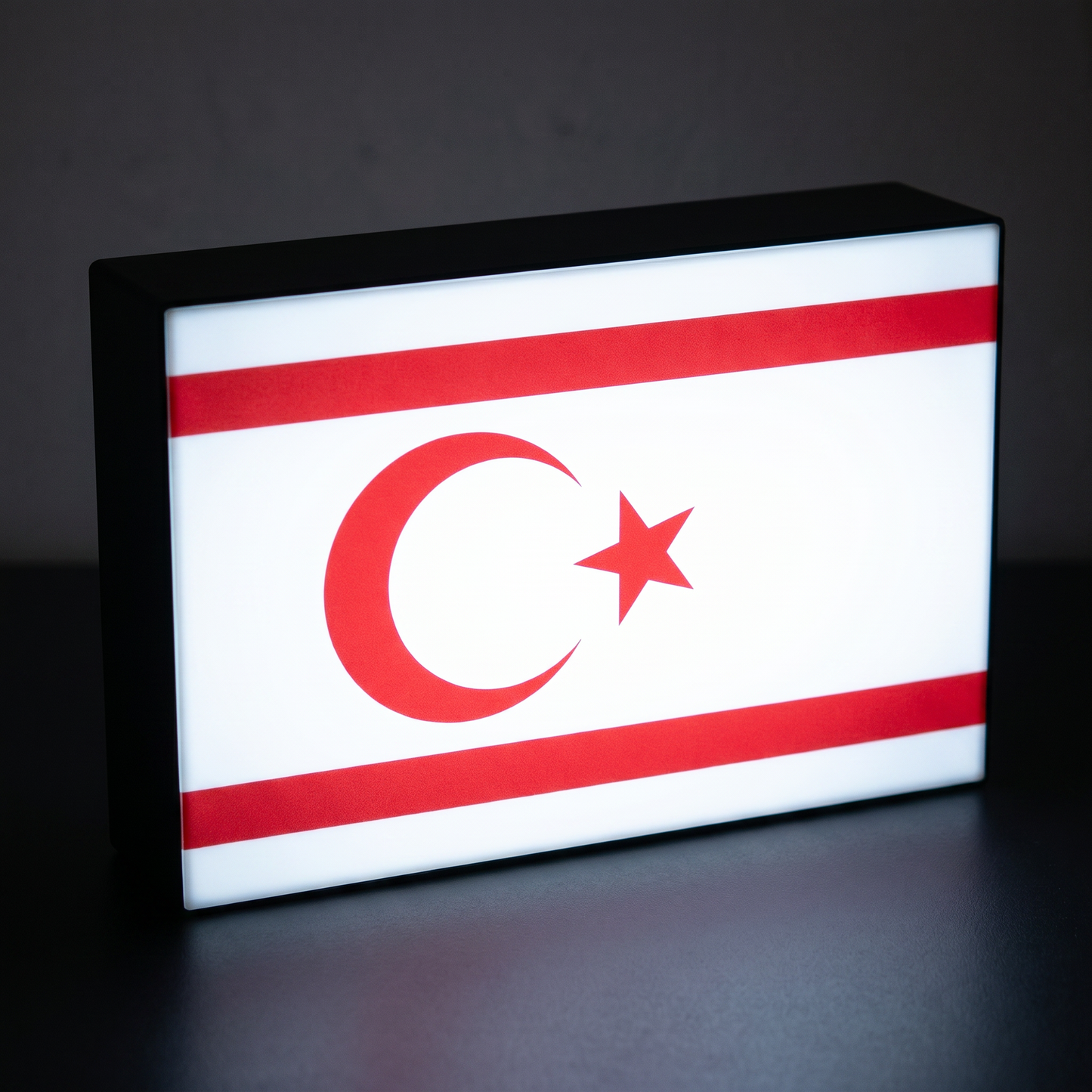 Nordzypern Flagge Lampe leuchtend
