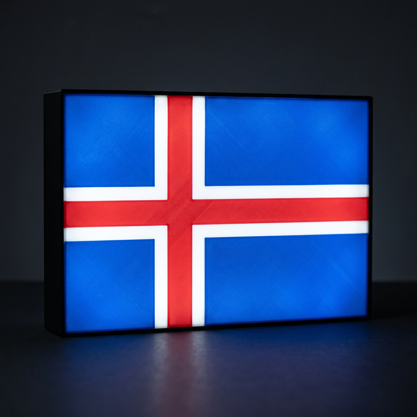 Island Flagge Lampe leuchtend