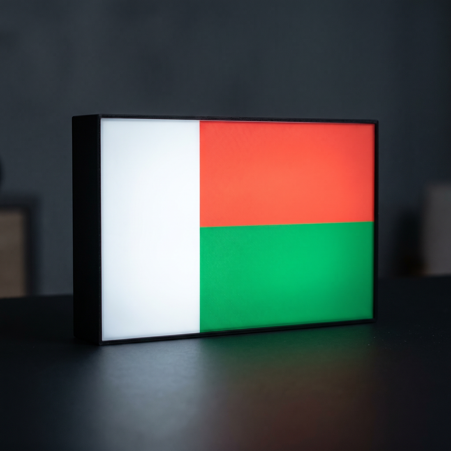 Madagaskar Flagge Lampe leuchtend