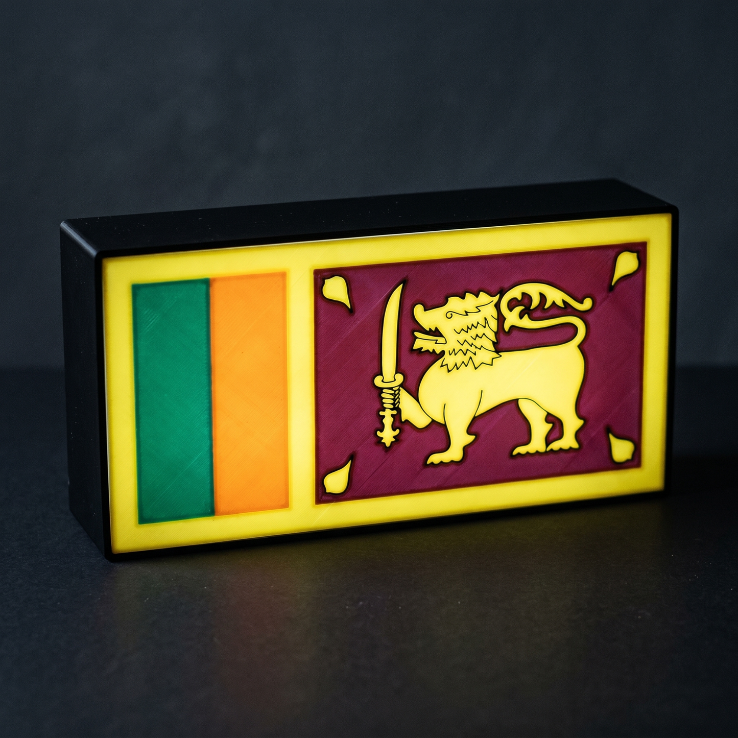 Sri Lanka Flagge Lampe leuchtend