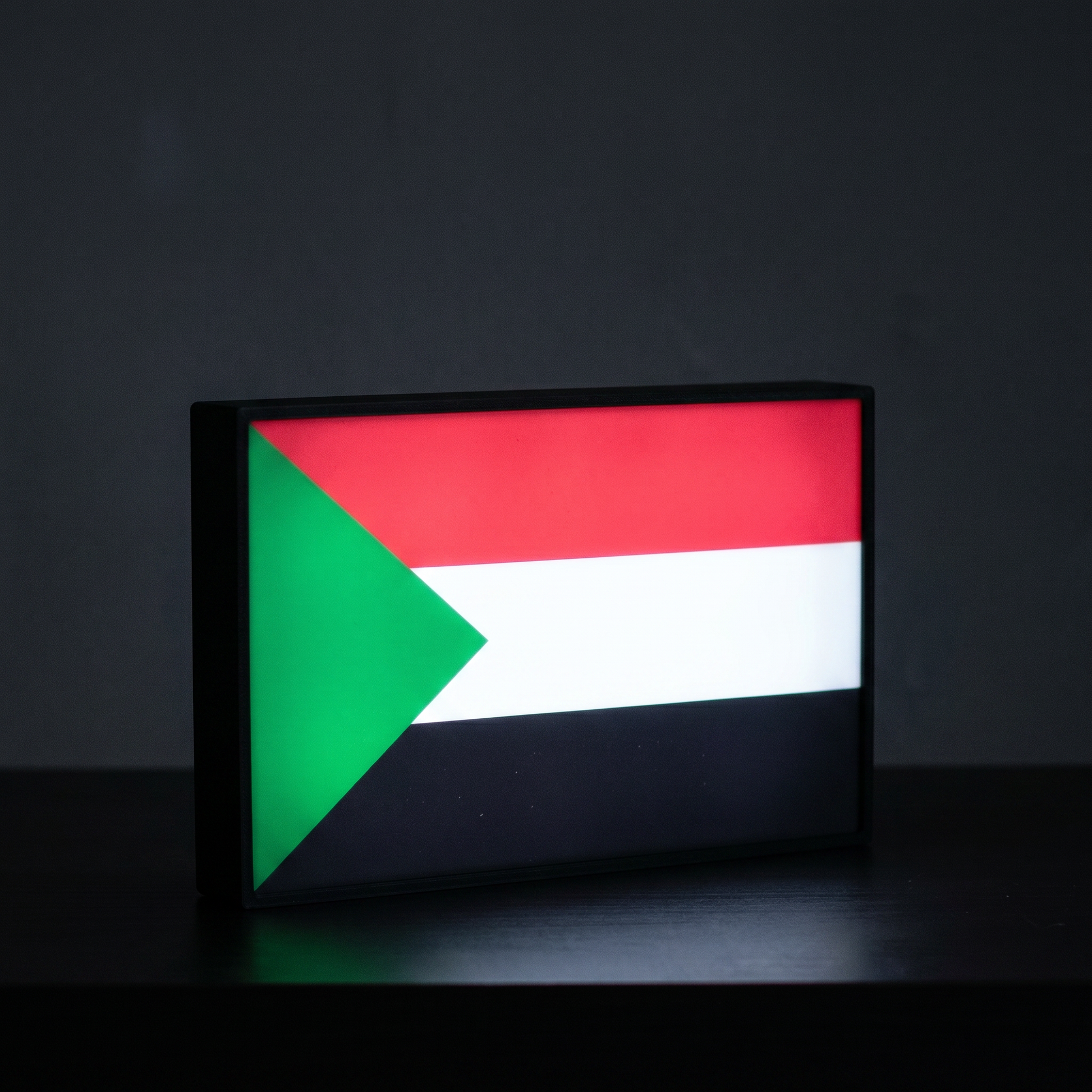 Sudan Flagge Lampe leuchtend