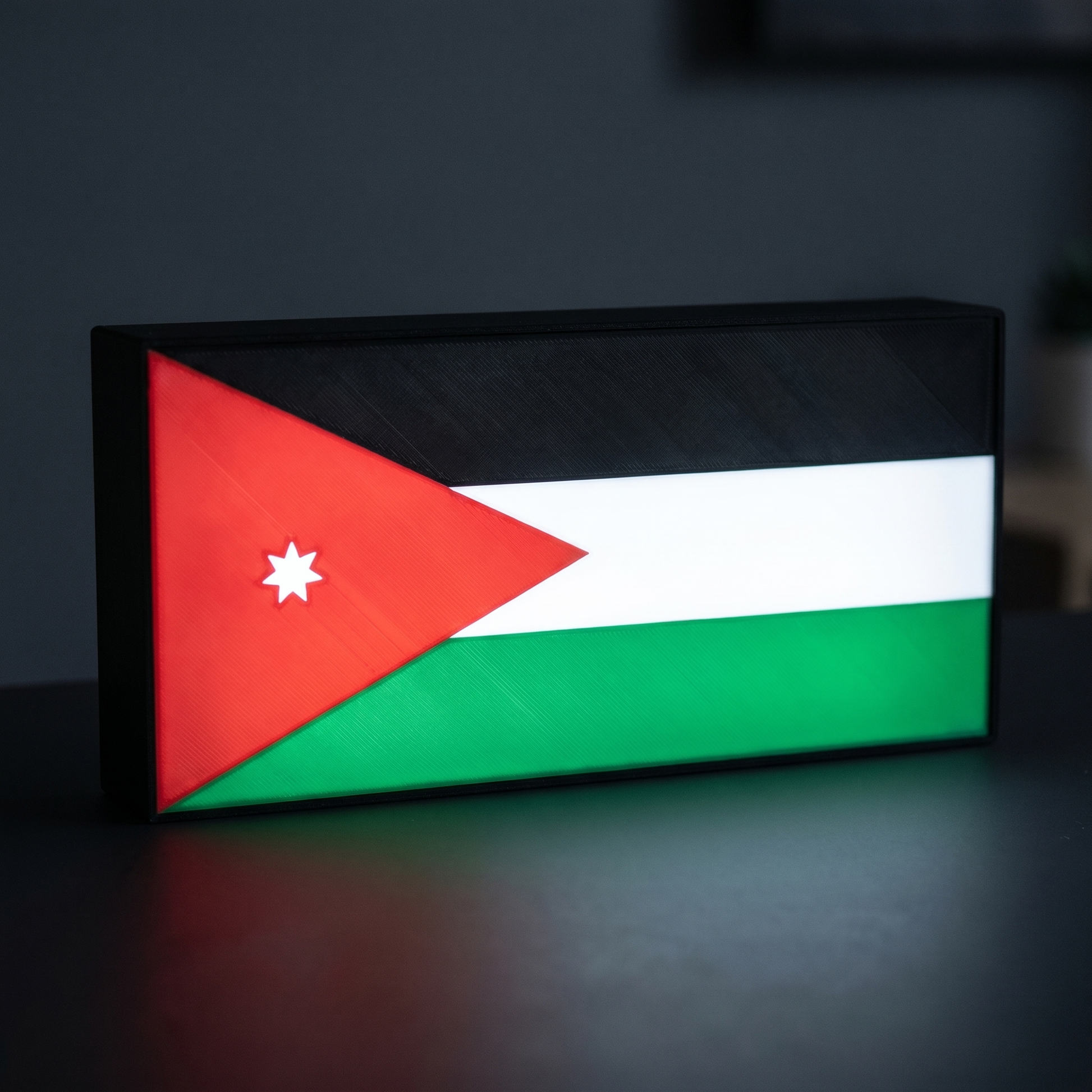 Jordanien Flagge Lampe leuchtend